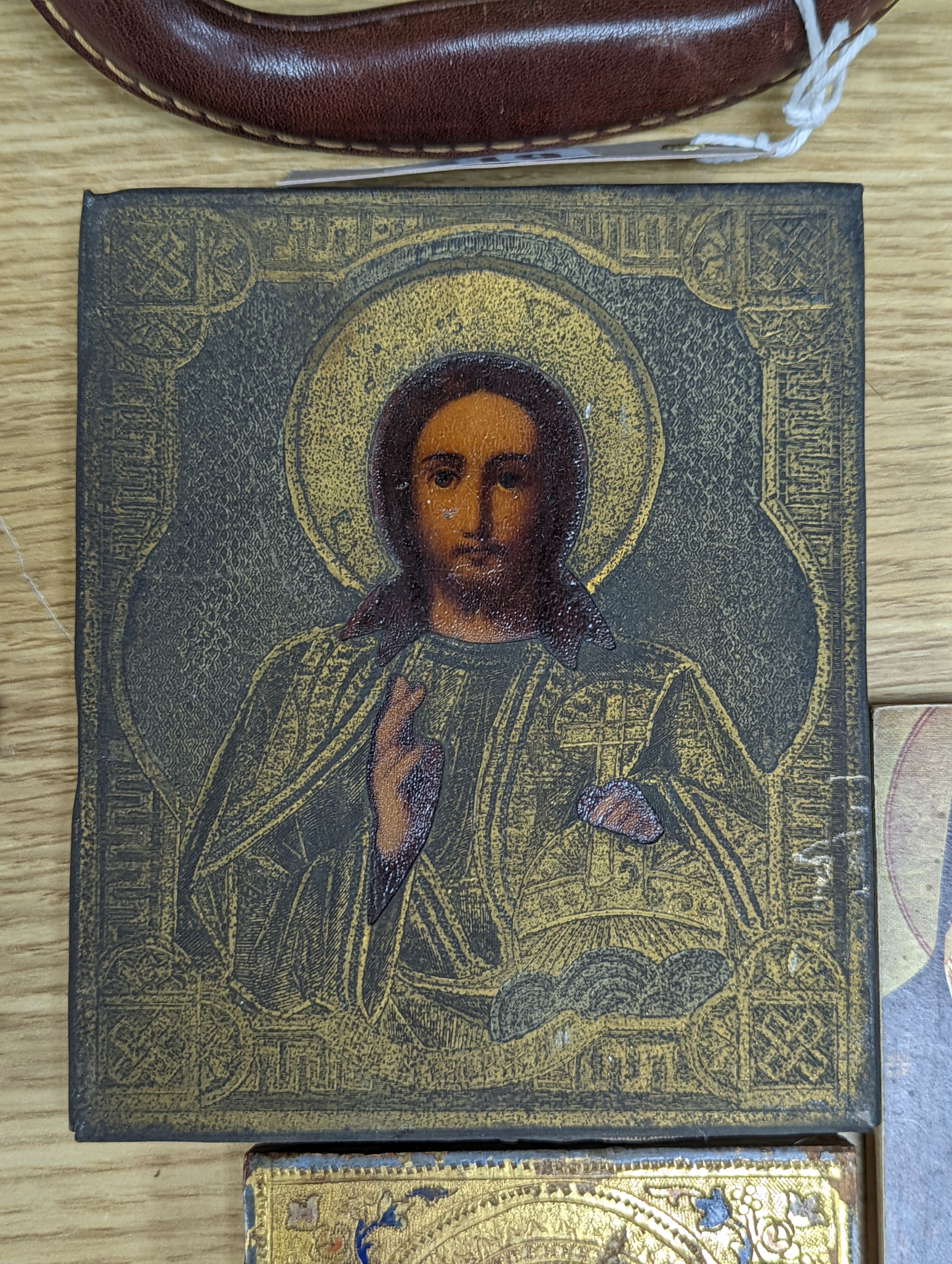 Ten assorted icons, largest 29 x 24cm